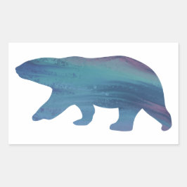 Akryl-Stil Polar Bear Sticker Rektangulärt Klistermärke