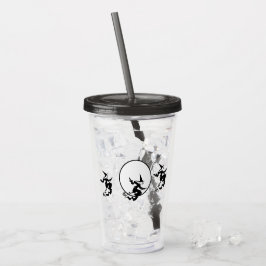 Akryl Tumbler - Flygande Häxor och Fullmåne Take Away Mugg