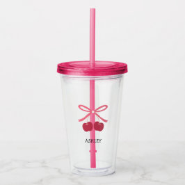 Akryl Tumbler | Söt Körsbåge Söt Take Away Mugg