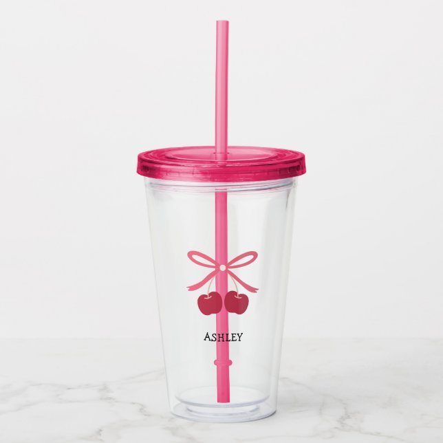 Akryl Tumbler | Söt Körsbåge Söt  Take Away Mugg (Framsida)