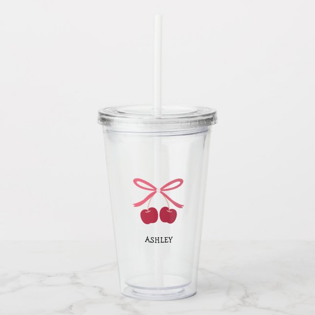 Akryl Tumbler | Söt Körsbåge Söt  Take Away Mugg (Framsida)