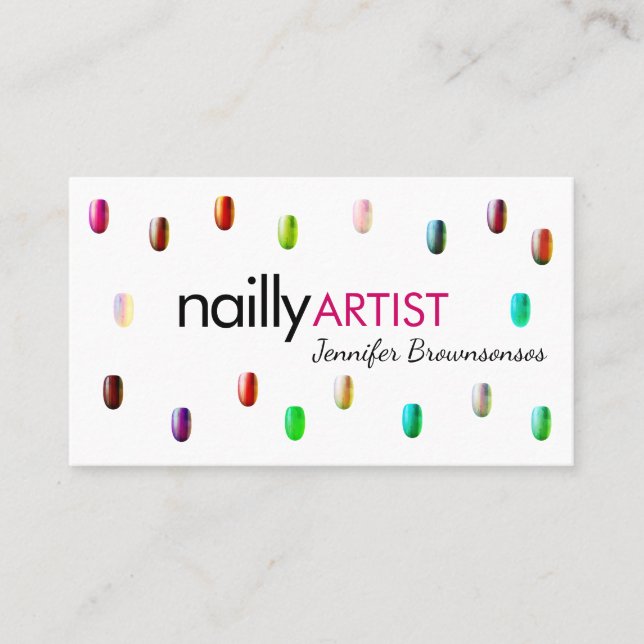 Akryla Nagel Artist Makeup elegant Visitkort (Framsida)