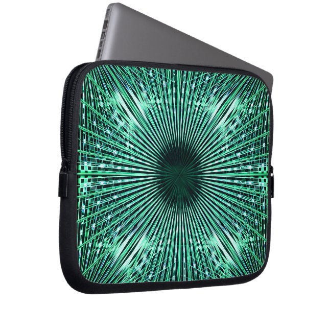 Akryla nål öga, mynta gröntar laptop fodral (Framsidan Höger)