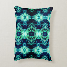 Akryla stil med blå grönt, nyonspeglingsformer prydnadskudde