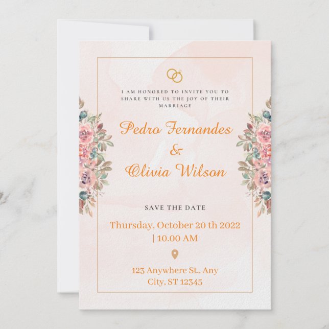 Akrylasbröllop, Elegant Grönt Bröllop Inbjudningar (Framsida)