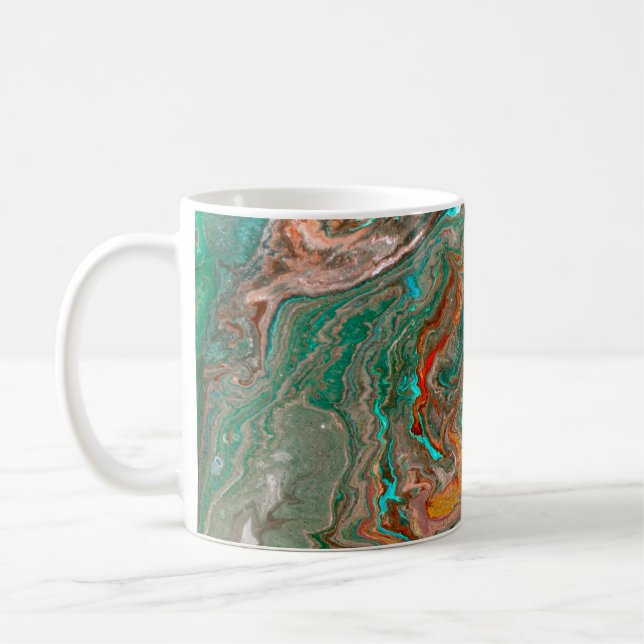 Akrylbakgrund för marmor abstrakt. Marbling artwo Kaffemugg (Vänster)