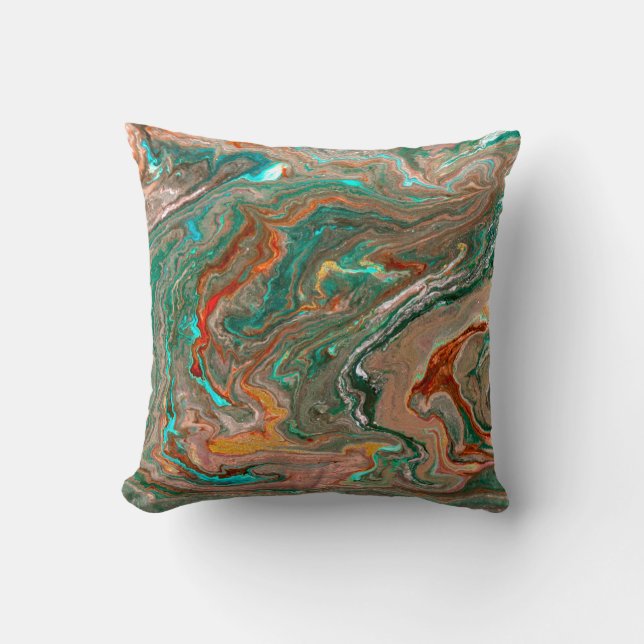 Akrylbakgrund för marmor abstrakt. Marbling artwo Kudde (Framsida)