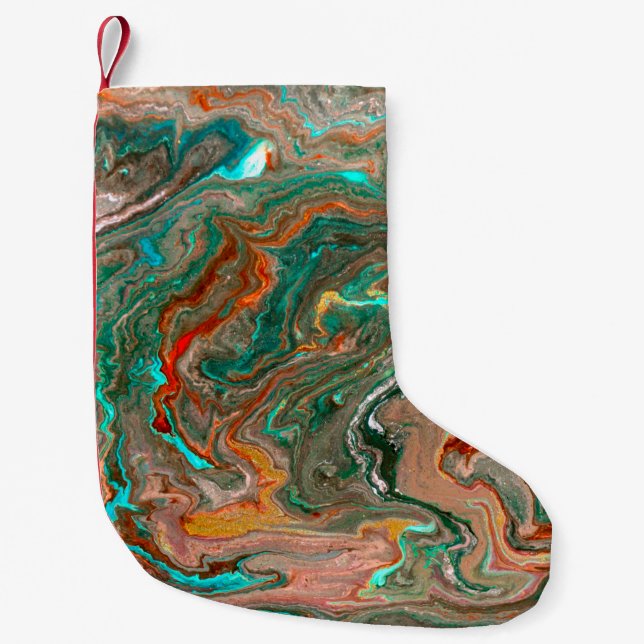 Akrylbakgrund för marmor abstrakt. Marbling artwo Liten Julstrumpa (Framsidan)