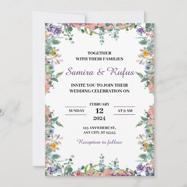 Akrylbröllop Inbjudningar (Framsida)