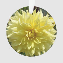 Akryldekoration med gult dahlia