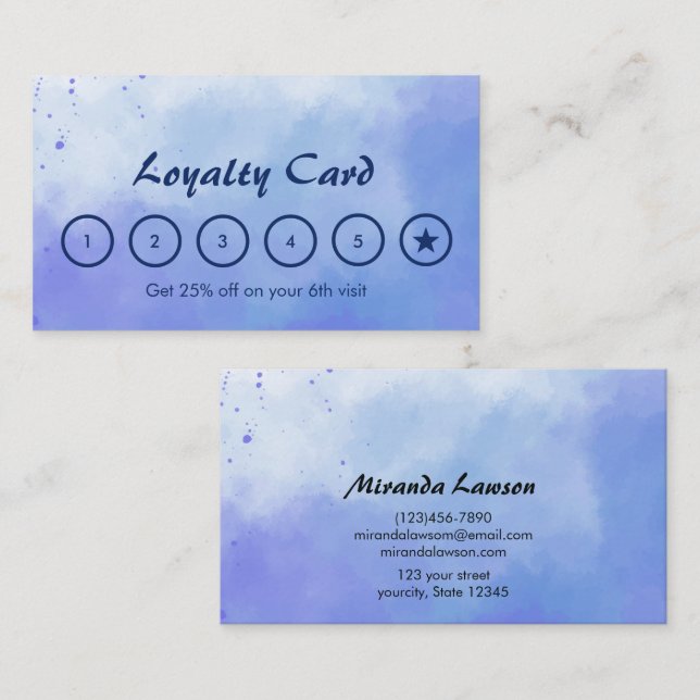 Akrylfärg bakgrund Loyalty card Visitkort (Fram/baksida)