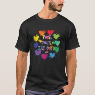 Akrylfärg: Hylsa över konst med flytande konst T Shirt