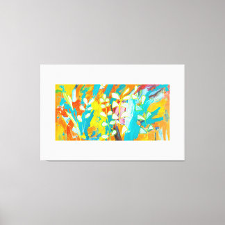 Akrylfärgad Blommigt Abstrakt för färgning bakåt Canvastryck