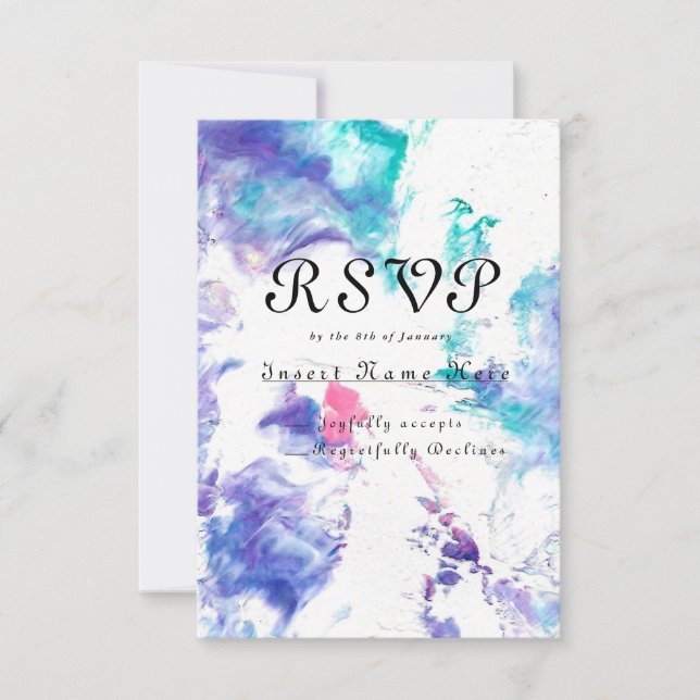 Akrylgjutning, marmordesign, RSVP-kort - Inbjudningar (Framsida)