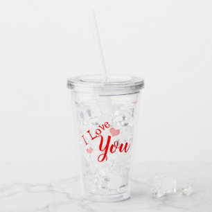 Akrylglas - Jag älskar dig Take Away Mugg