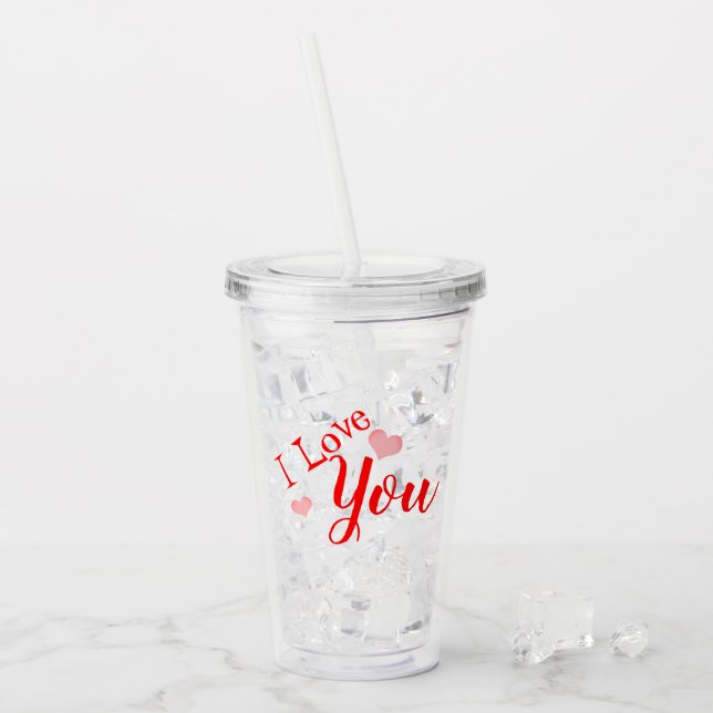 Akrylglas - Jag älskar dig Take Away Mugg (Framsida Ice)