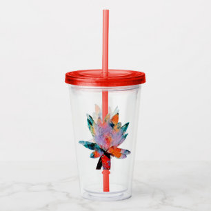 Akrylglas med rå och övre Vatten Lily Take Away Mugg