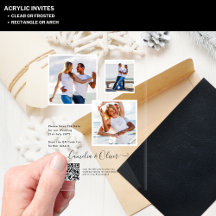 AKRYLISKA Bröllopsinbjudningar FOTO QR-kod RSVP
