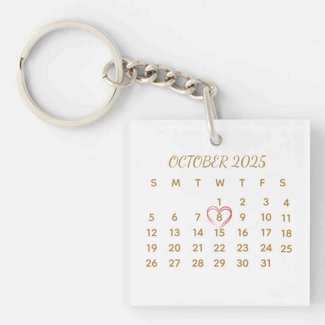 Akrylkalender – Personligt datummarkerat (Framsidan)