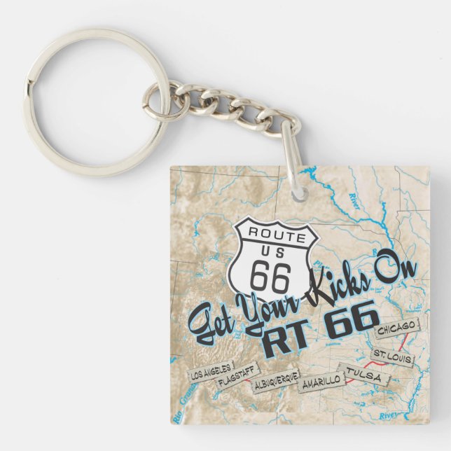 Akrylkeychain 15e för rutt 66 (Framsidan)
