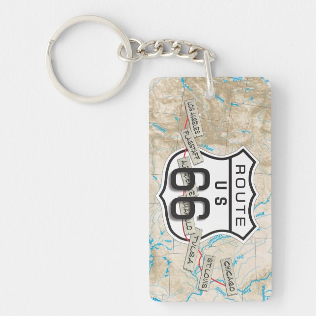 akrylkeychain 15e för rutt 66 nyckelring (Framsidan)