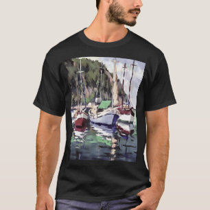 Akrylkonst för förtöjningsbåtar t shirt