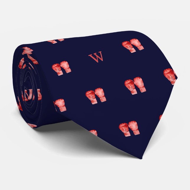 Akrylmålade röda boxningshandskor Monogram Initial Slips (Rullad)