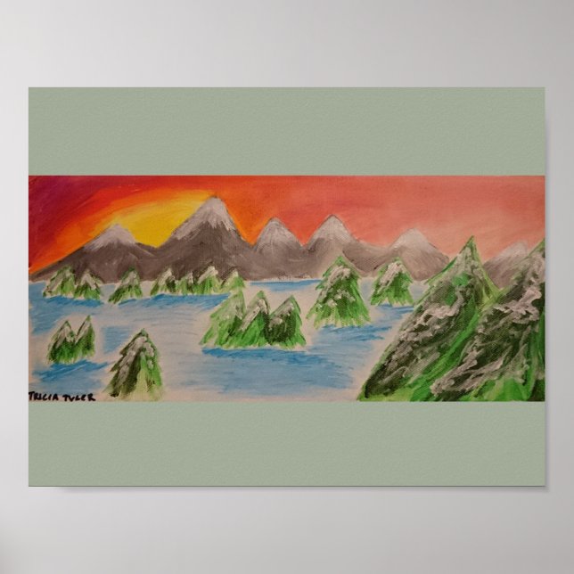 Akrylmålning i snö poster (Framsidan)