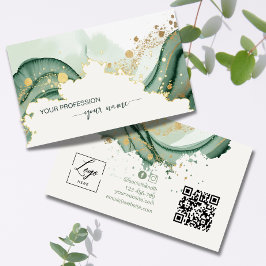 Akrylmålning Salvia grön Qr-kod Visitkort