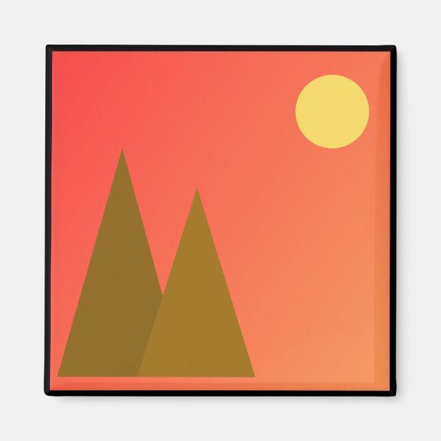 Akrylmodern solcellsillustration magnet (Framsidan)