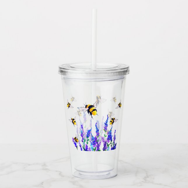 Akrylmugg med flygande bin take away mugg (Framsida)