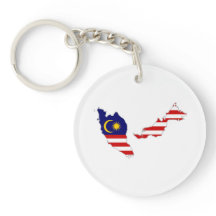 Akrylnyckelkedja med Malaysia flagga på karta