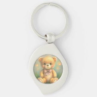 Akrylnyckelkedja Swirl Silverfärgad Nyckelring