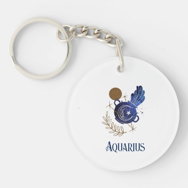 Akrylnyckelkedja-Zodiac Aquarius (Framsidan)
