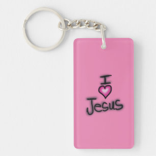 Akrylnyckelring Jag älskar Jesus Jag älskar Jesus