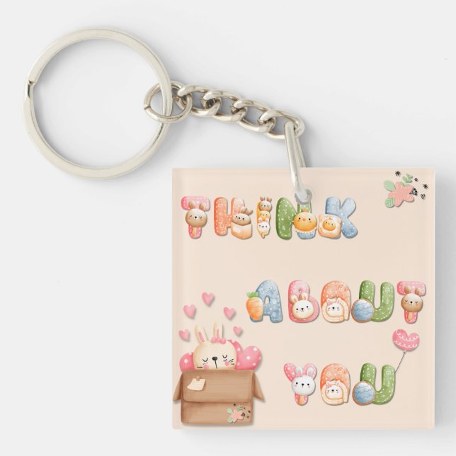 Akrylnyckelring | Tänk på Dig (Framsidan)