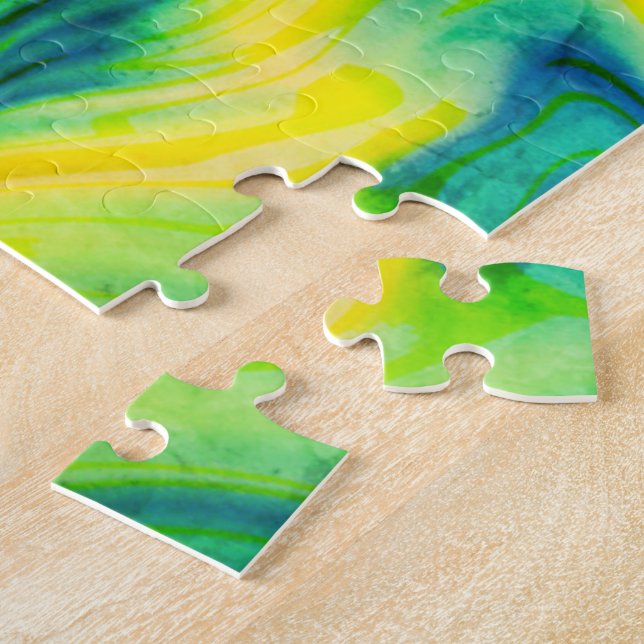 Akrylpa, blå, Grönt, Gult / Pussel (Sidan)