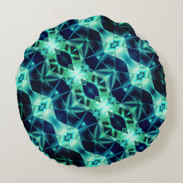 Akrylrapportör med blå grönt, nyonspeglingsformer rund kudde