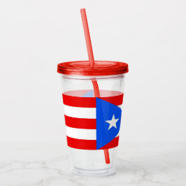 Akryltork med flagga av Puerto Rico Take Away Mugg