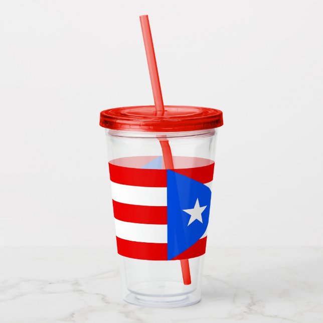Akryltork med flagga av Puerto Rico Take Away Mugg (Vänster)