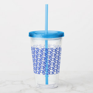 Akryltorktumlare - blå Ringar inlåst Take Away Mugg