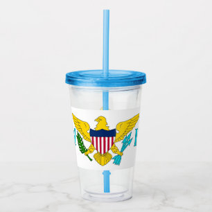 Akryltorktumlare med flagga av Jungfruön Take Away Mugg