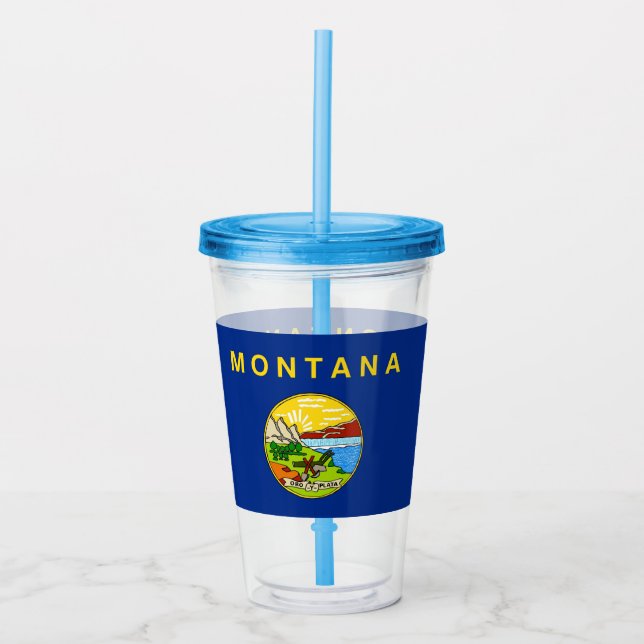 Akryltorktumlare med flagga av Montana Take Away Mugg (Framsida)