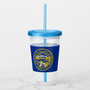 Akryltorktumlare med flagga av Nebraska Take Away Mugg