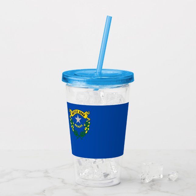 Akryltorktumlare med flagga av Nevada Take Away Mugg (Baksida Ice)