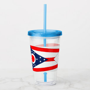 Akryltorktumlare med flagga av Ohio Take Away Mugg