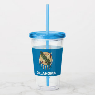 Akryltorktumlare med flagga av Oklahoma Take Away Mugg