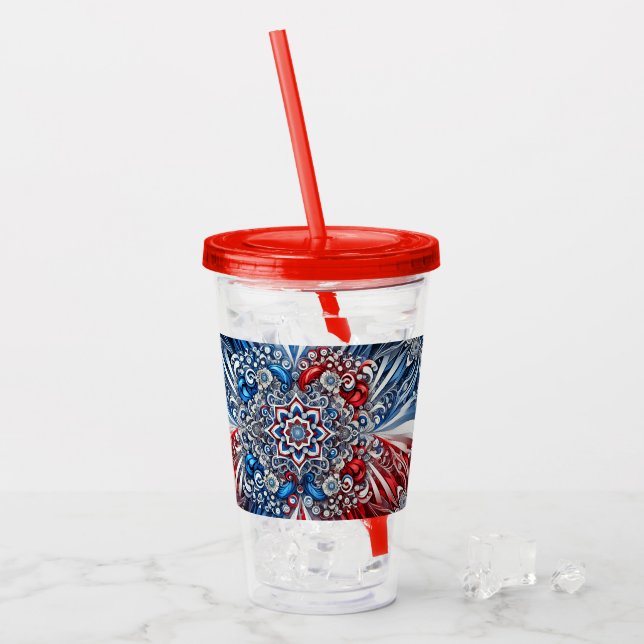 Akryltorktumlare med Fransk Färg design Take Away Mugg (Framsida Ice)