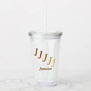 Akryltorktumlare - styrd Initialer, Namn i Take Away Mugg