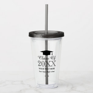 Akryltorktumlarglasgåva till studentfest take away mugg